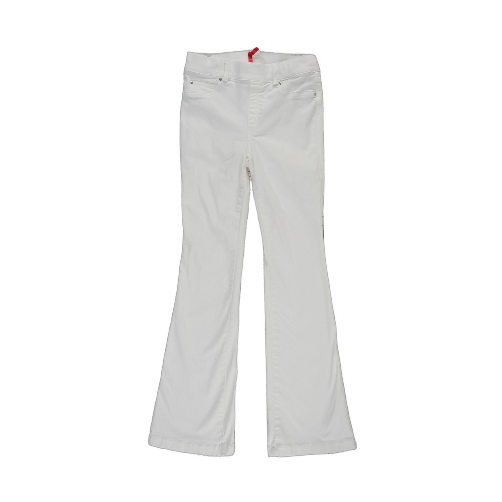 Spanx White Flare Denim Jeans Women's Size Medium High Rise Pull On Stretch